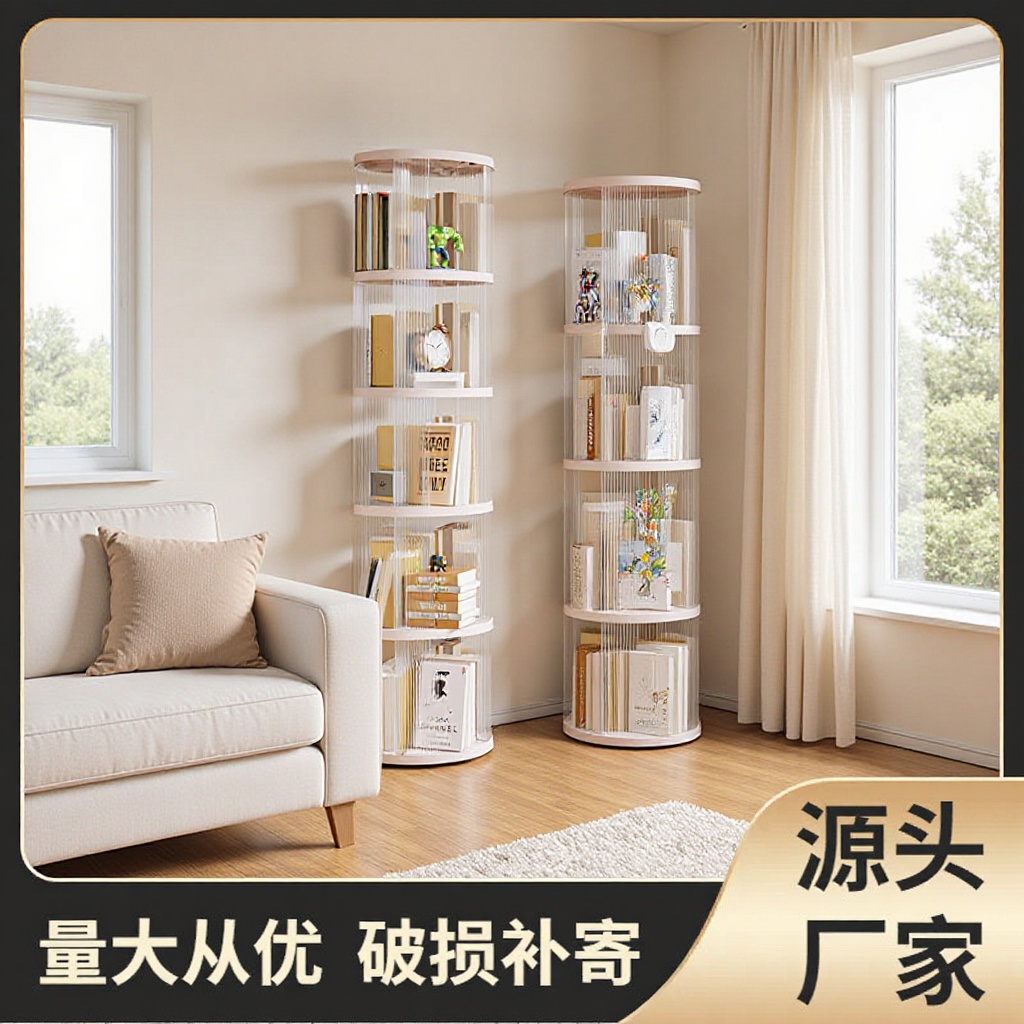 Children's Bookshelf Household Toy Storage and Arrangement Baby Picture Book Floor-Standing Multi-Layer Storage Cabinet Simple Rotating Storage Rack