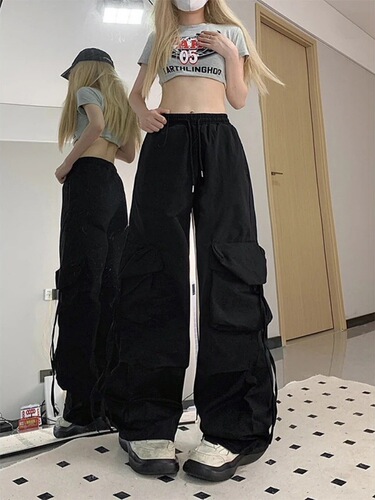 American Dopamine Hot Girl Work Pants Autumn Versatile Loose Hip-Hop Wide Leg Casual Fashion