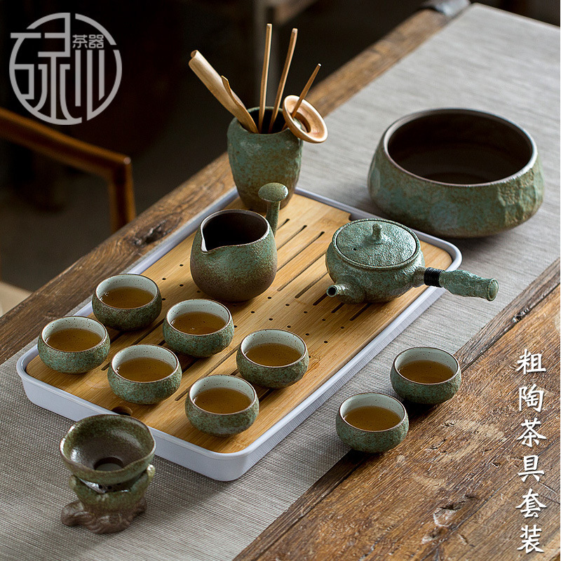 Wholesale special price Japanese stoneware kung fu tea set for home office living room tea tray ceramic tea cup teapot set