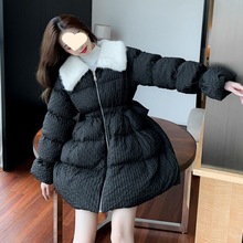 棉襖女潮冬季收腰顯瘦學生韓版大毛領時尚外套中長款羽絨棉服