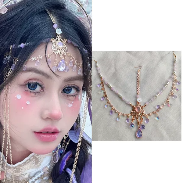 New Style Super Fairy Antique Hair Accessories Ancient Chinese Clothing Accessories Headchain Tassel Eyebrow Pendant Headwear Headwear Princess Hair Chain