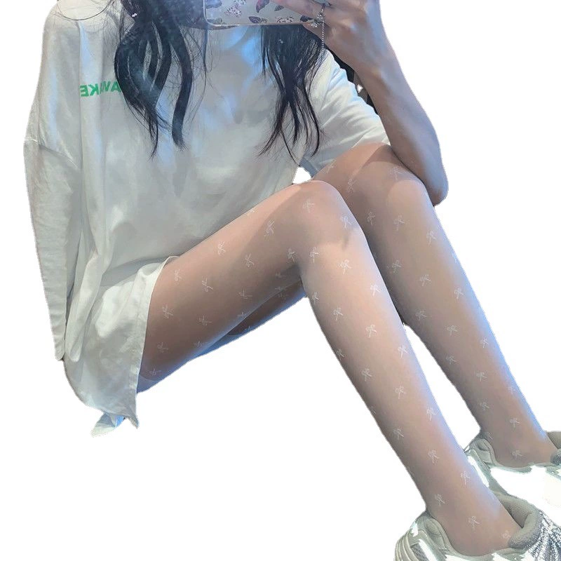 Thin base sexy tights with bow