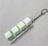 Four-button transparent case - white & green series - snake bone chain