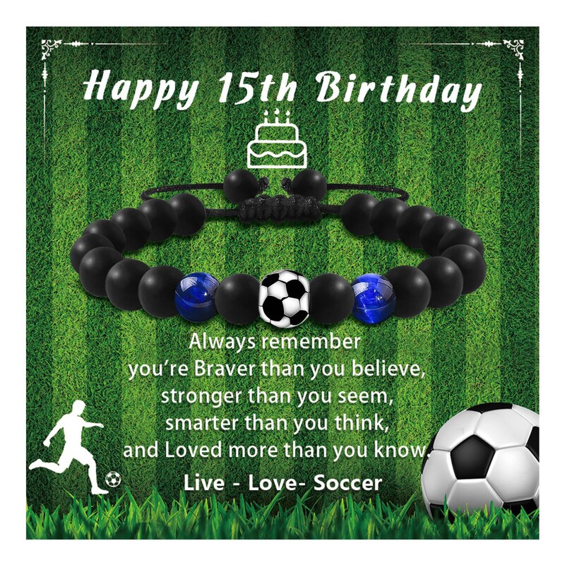 Cross Border Football Beaded Bracelet to my son Gift Black Frosted Coach Football Bracelet Tiger Eye Bracelet Cross Border Football Beaded Bracelet to my son Gift Black Frosted Coach Football Bracelet Tiger Eye Bracelet