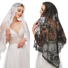 Lace Mantilla Catholic Veil Elegant Floral Pattern Soft跨境