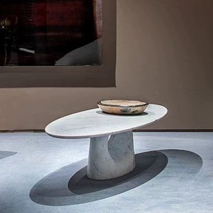 Italian natural marble oval coffee table living room marble Oval Round Table Italian oval coffee table long dining table