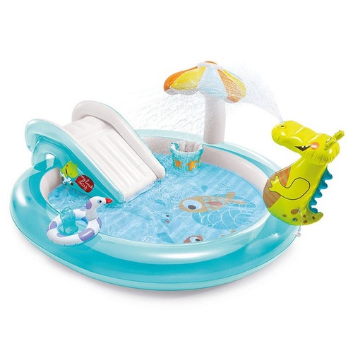 INTEX 57165 Crocodile Water Slide Sprinkler Park Pool Inflatable Pool Summer Children's Garden Play Pool