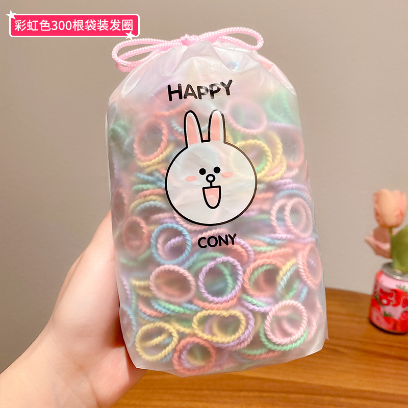 300 piezas de la banda de goma elástica de los niños no duele el pelo del bebé lazo del pelo del pulgar banda de pelo