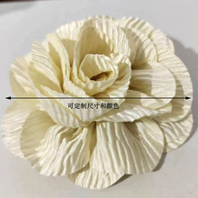 定制花朵 手工条纹压绉布艺卷花朵 diy头饰花瓣可定制颜色尺寸