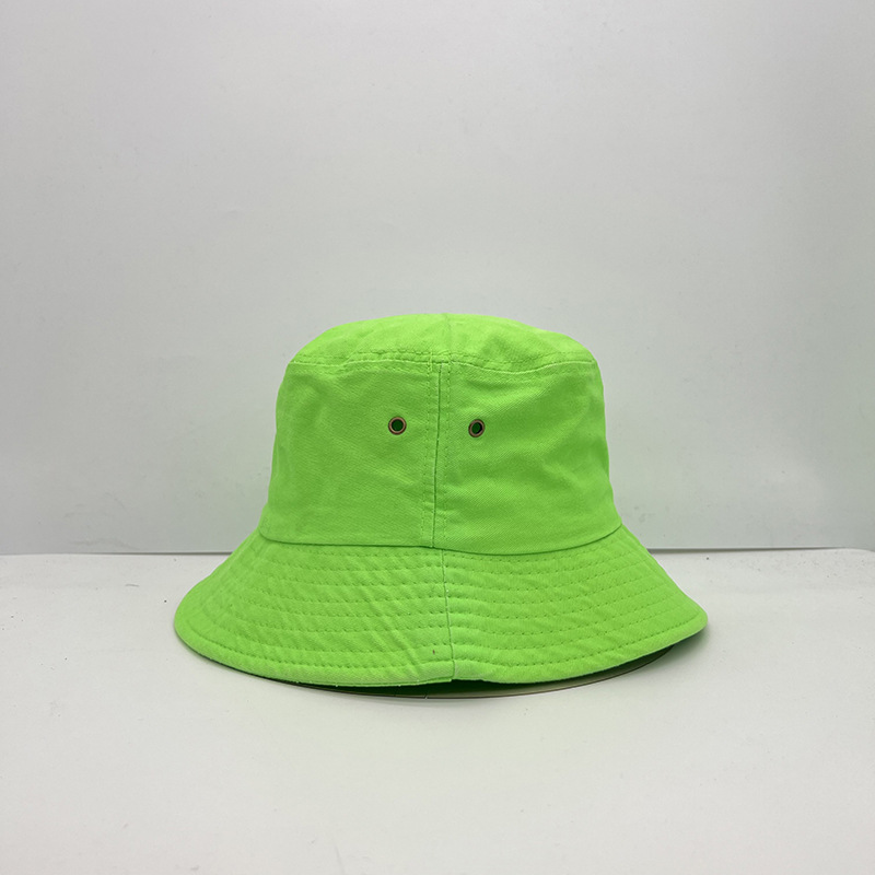 Fluorescente verde cuenca sombrero pareja Four Seasons tablero ligero color caramelo personalidad hip hop moda casual color sólido pescador sombrero frito calle