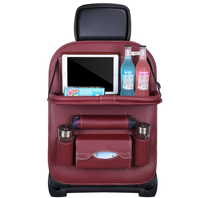 Car-mounted small table storage bag, Car storage bag/box - wine-red-46-65