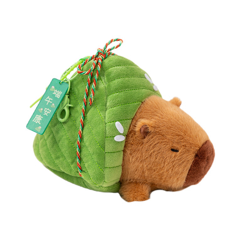 Colgante de Peluche Capibara Zongzi de Franela, Algodón PP para Fiesta del Barco del Dragón image 5