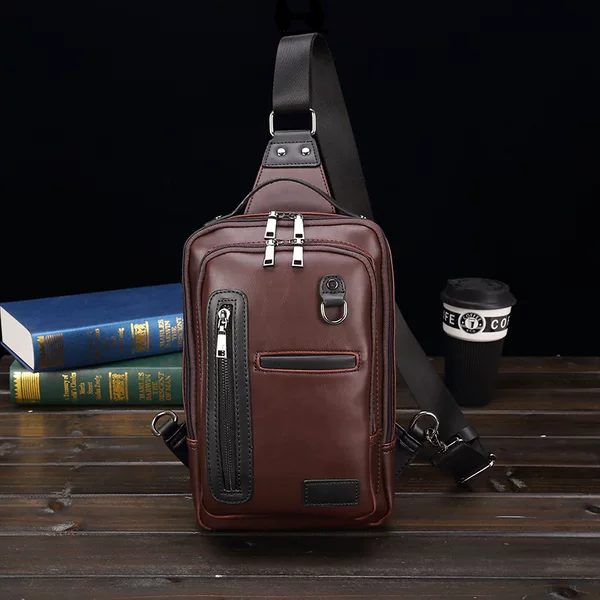 2026 New Men's Bags, Fashionable and Casual New Products, Men's Shoulder Bags, Crossbody Bags, Crazy Horse Leather Chest Bags, Wholesale from Manufacturers