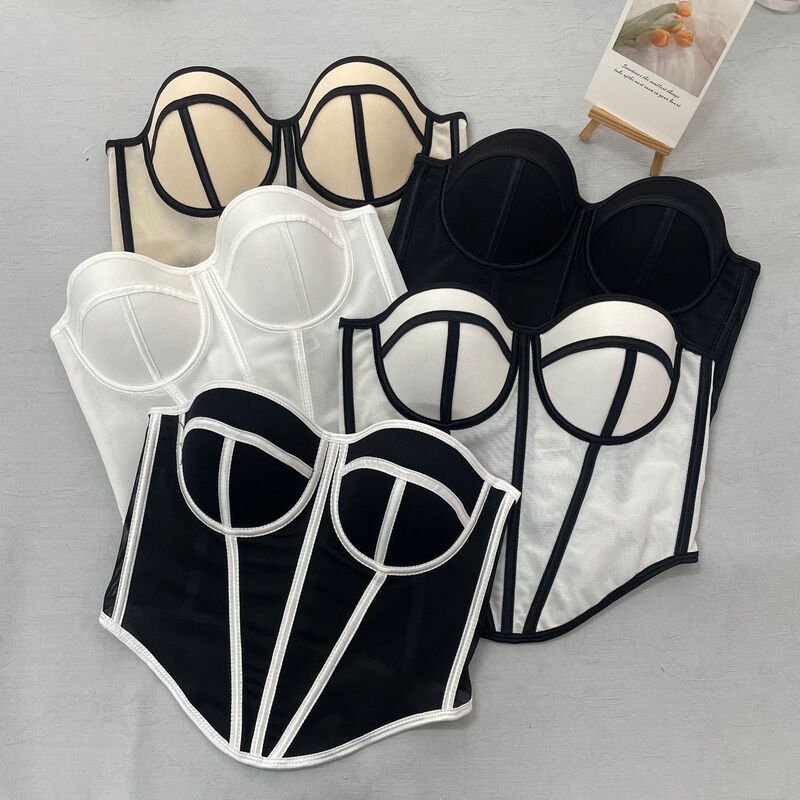 European and American Style Sexy Fishbone Bra, Mesh Color-Blocked Fishbone Shapewear, Summer Sexy Waist Shaping Slim Fit Bra European and American Style Sexy Fishbone Bra, Mesh Color-Blocked Fishbone Shapewear, Summer Sexy Waist Shaping Slim Fit Bra