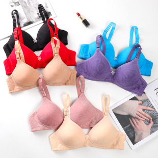 Small cup two-breasted mother underwear women without steel ring thin sponge comfortable middle-aged and elderly cross-border bra manufacturers wholesale