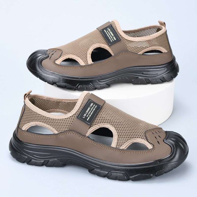 2024 nuevos zapatos de verano para hombre, zapatos huecos, resistentes al desgaste, antideslizantes, zapatos de playa, sandalias casuales para hombre