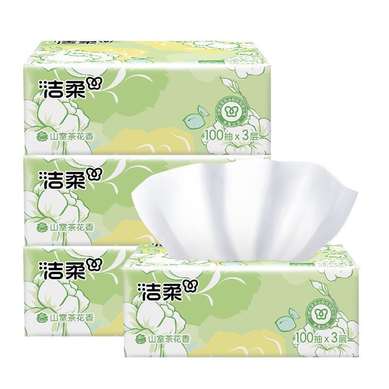洁柔山茶花抽纸3层100抽纸巾面巾纸卫生纸宿舍厕纸纸巾大箱批|undefined