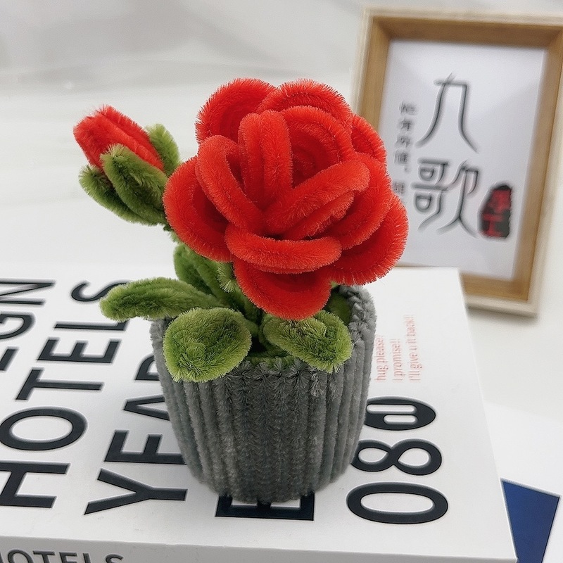 呦呦虎扭扭棒花束小盆栽手工材料包向日葵扭扭花幼儿园手工制作|undefined