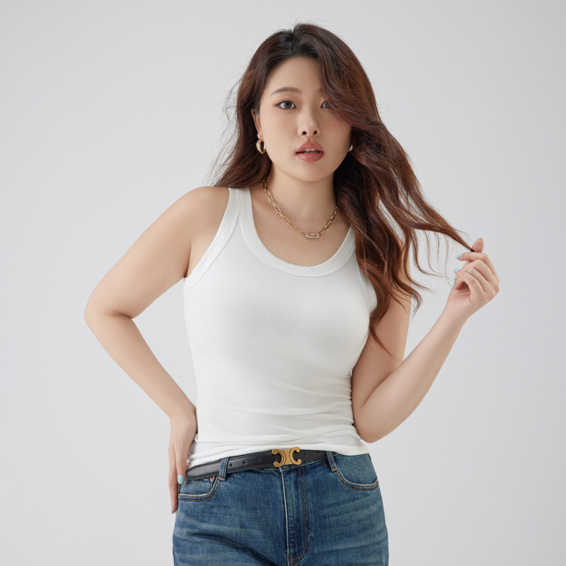 Gran tamaño ligeramente gordo mm ancho correa para el hombro sin mangas slim-fit anti-brillo camisola mujer verano interior ropa exterior camisa de fondo superior