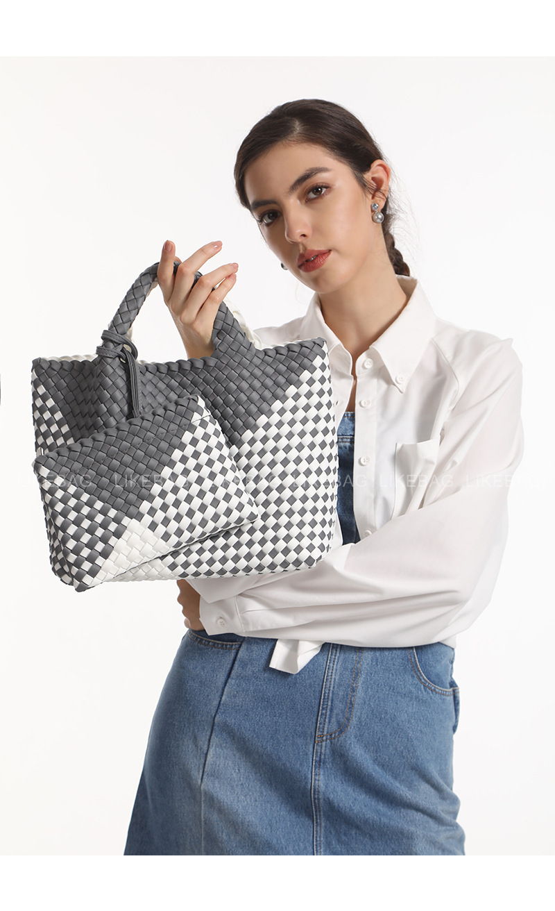 Tote Bag 2024 New Product Launch Top Quality Medium Size Edited Advanced Color Matching Handbag Double Bag High-end Women's Bag _voghion.com