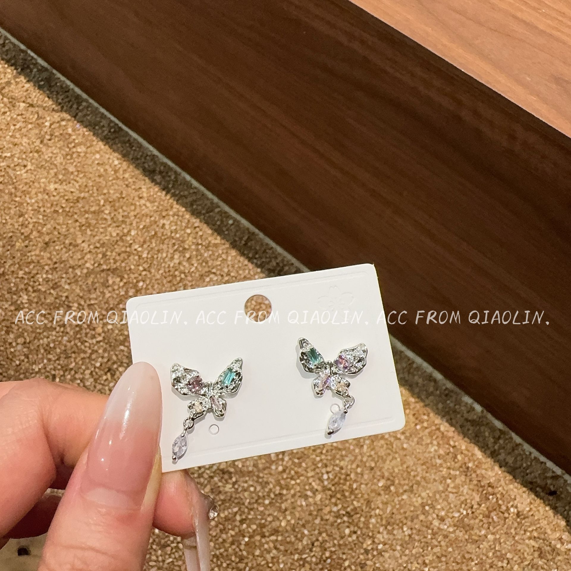 Small design sophisticated earrings with zircon