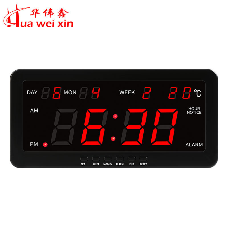 Taiwan hanging dual-purpose fashion alarm clock living room bedroom new manufacturers direct supply LED digital perpetual calendar electronic alarm clock