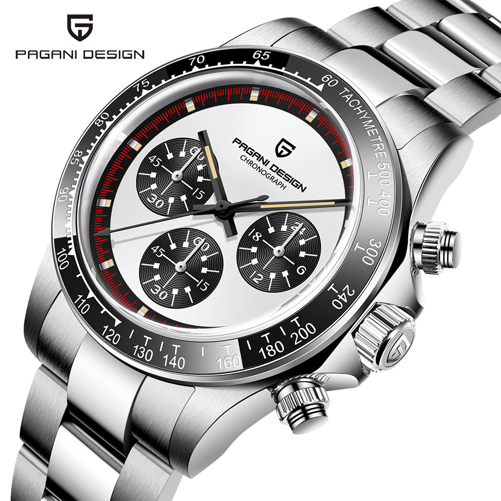 PAGANI bojiani hombres cronógrafo multifuncional de acero inoxidable resistente al agua cuarzo reloj creativo PD1676