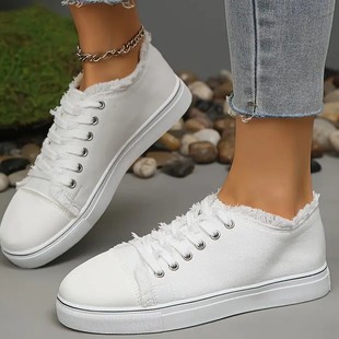 Spring and Summer New Export Large Size Thick-Soled Women's Casual Shoes Temu Pure Color Simple Preppy Style