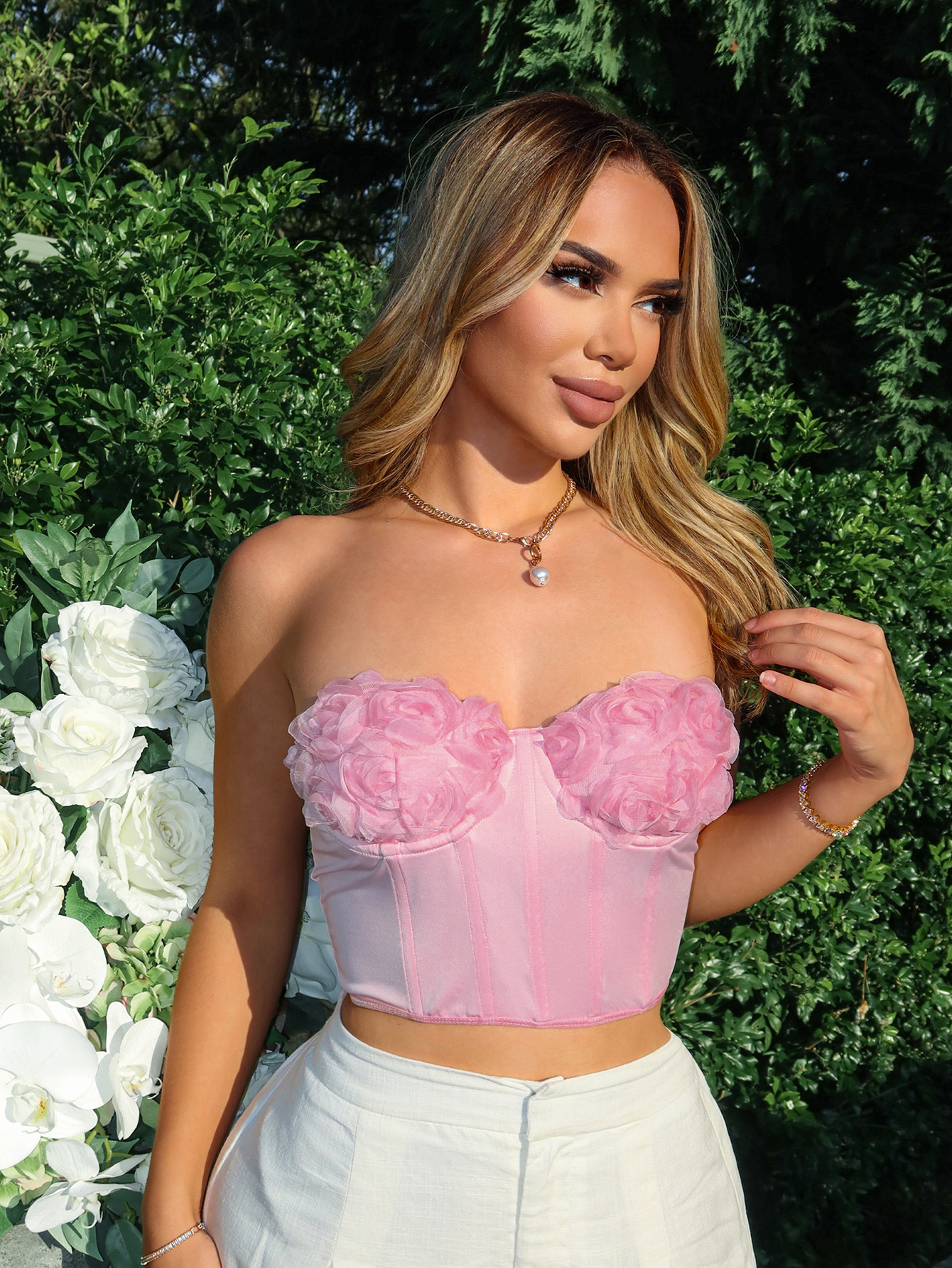 Printed Off-Shoulder Cami Top - Image 4