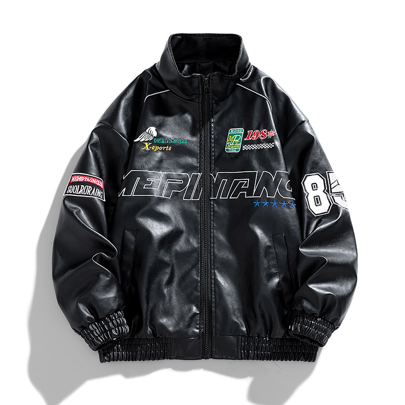 Chaqueta de locomotiva americana de algodón hombre otoño invierno engrosado ropa de moda de algodón de alta calle ropa de vuelo PU abrigo