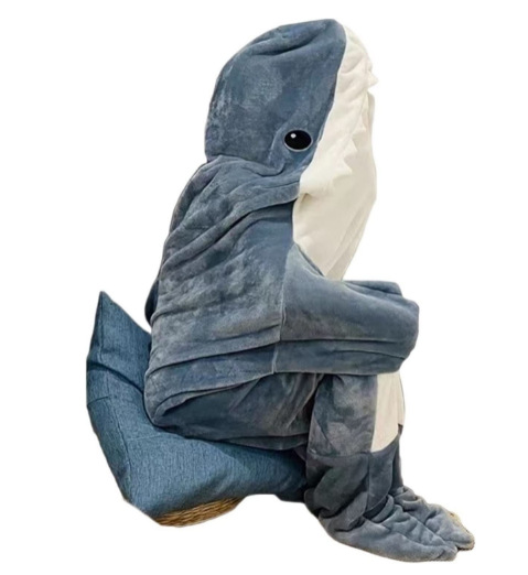 Abbigliamento da uomo Coperta di squalo per adulti Felpa con cappuccio in flanella super morbida Sacco a pelo Pigiama intero indossabile e largo Casa_voghion.com