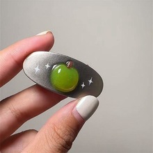 冰透青苹果发夹头饰侧边夹可爱小发夹洋气时尚韩版配饰品