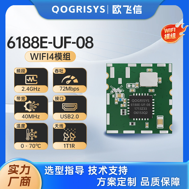 RTL8188FTV802.11n外接单天线150Mbps2.4gwifi模块嵌入式USB