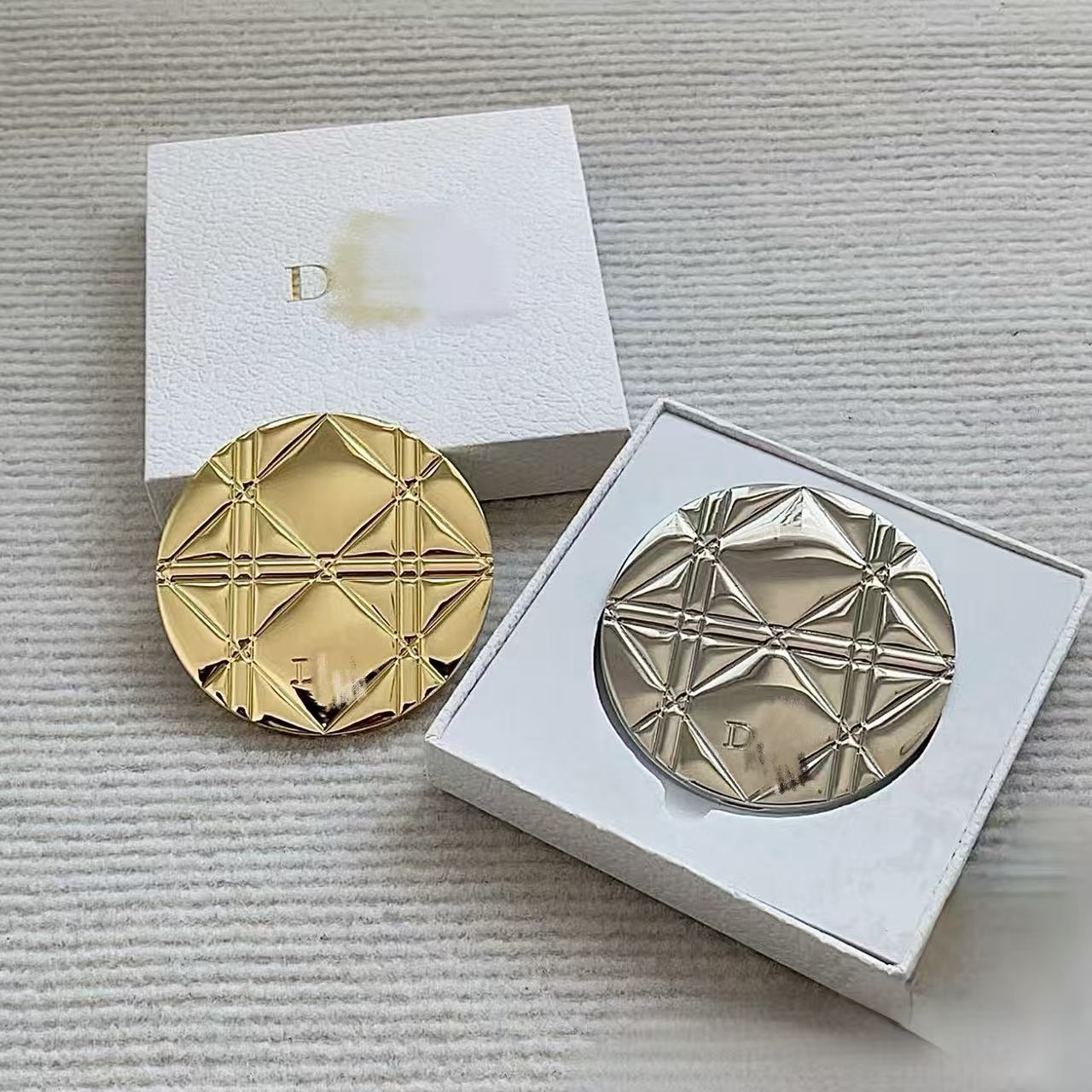 D New model, diamond-patterned metal double-sided makeup mirror w