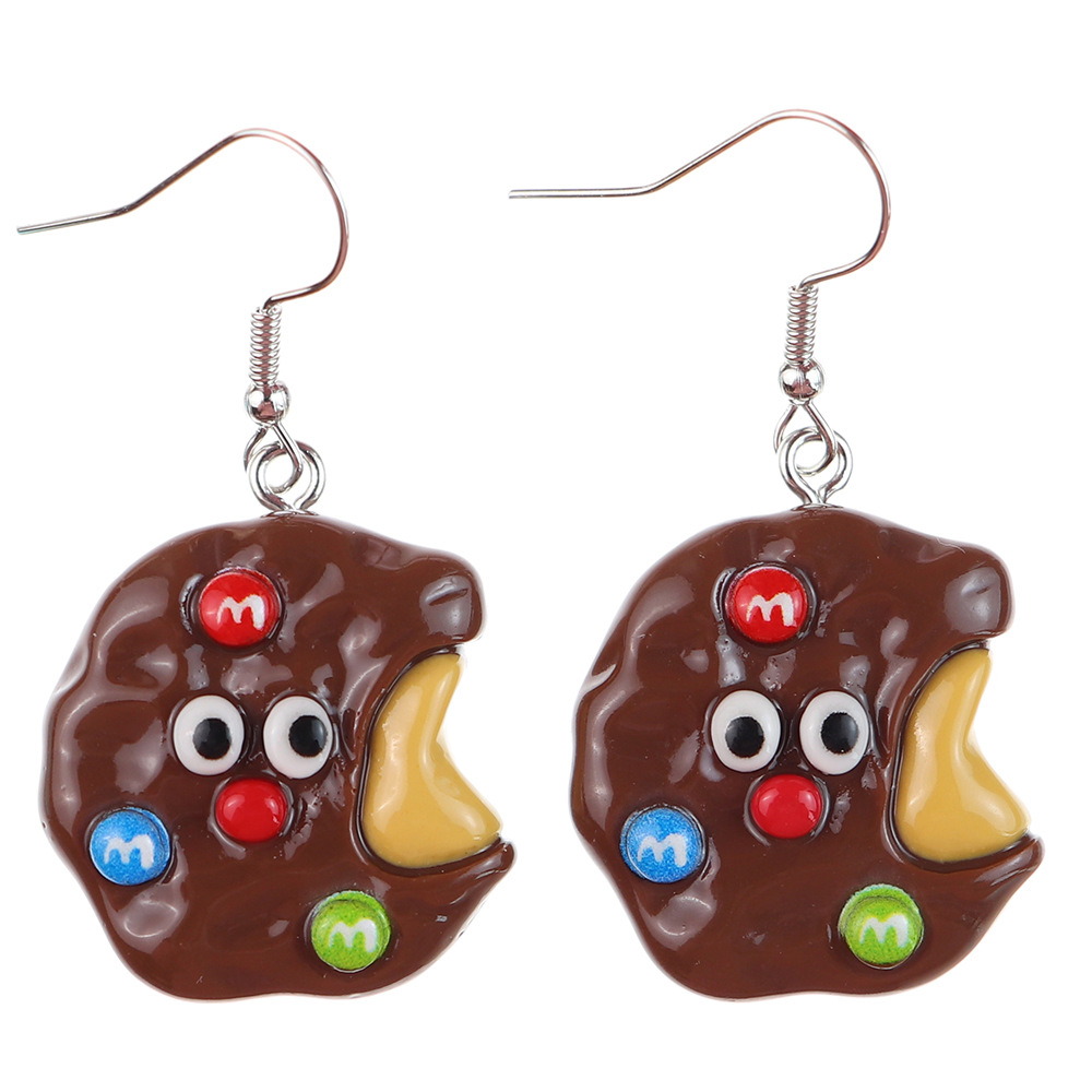 1 Pair Cartoon Style Cute Donuts Plastic Drop Earrings display picture 3