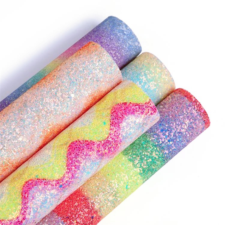 弹力幻彩新海岸大波浪七彩渐变彩虹厚片印花格利特书包背包面料