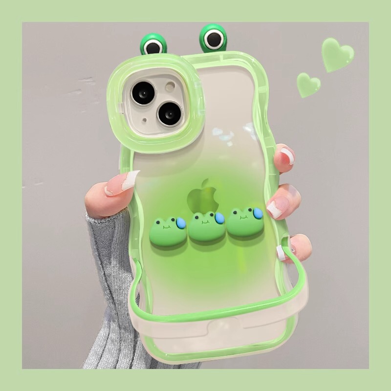 For Apple 13 Mobile Phone Case 15plus Seen Sweating Frog Doll 14pro Double Stand 12 Niche Silicone X For Apple 13 Mobile Phone Case 15plus Seen Sweating Frog Doll 14pro Double Stand 12 Niche Silicone X
