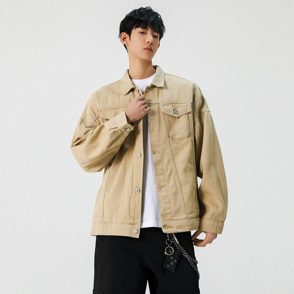 25 сотрясений качества мужской свободный сплошной цвет пара повседневная стирка пальто