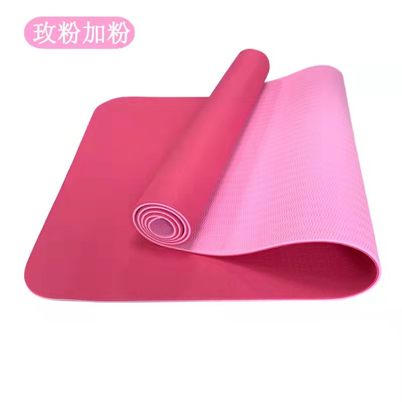 Tpe estudio de yoga de dos colores de doble capa estera de yoga gruesa antideslizante para principiantes 6mm estera de baile de fitness insonorizada para el hogar
