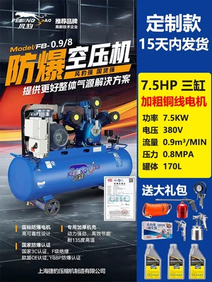 Hava kompressorları Industrial Grade Large Belt Driven - all-copper-098-three-phase-explosion-proof-motor-lead-time-1-2-weeks