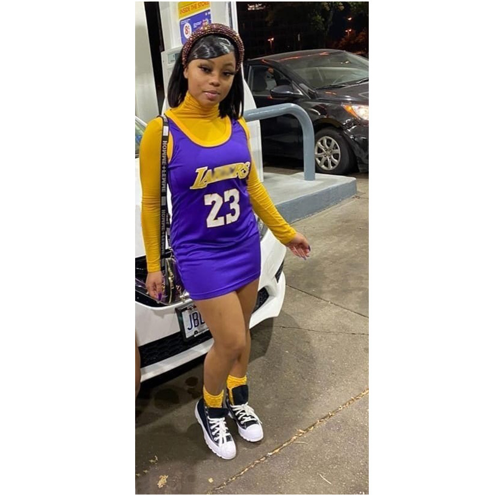 wholesale clothing vendor Nihaostyles round neck print basketball dress  NSCN67223