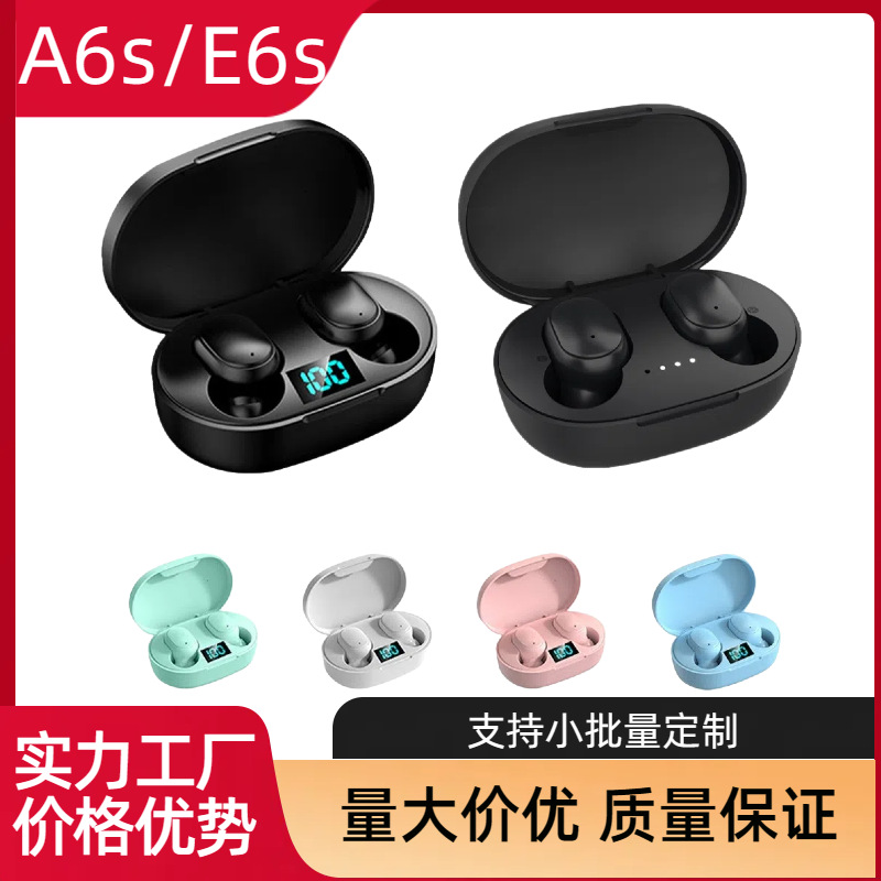 Cross-Border New E6S Bluetooth Headset, Ultra-Long Battery Life, Digital Display, In-Ear Noise Reduction, Wireless High-Power Headset
