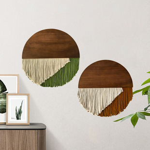 Semi-Circular Wooden Board Tapestry Bohemian Ins-Style Woven Hanging Cloth Room Wall Decoration Creative Hanging Piece