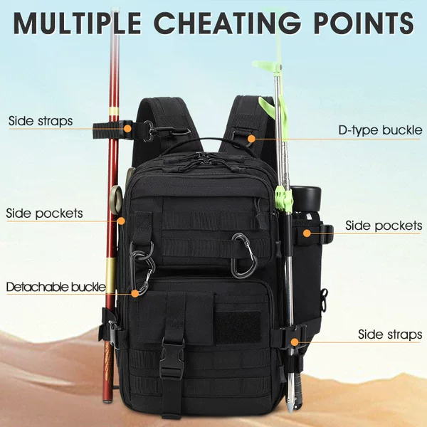 Cross-Border New Tactical Backpack, New Outdoor Fishing Bag, Travel Crossbody Chest Bag, Urban Outdoor Hiking Sports Bag