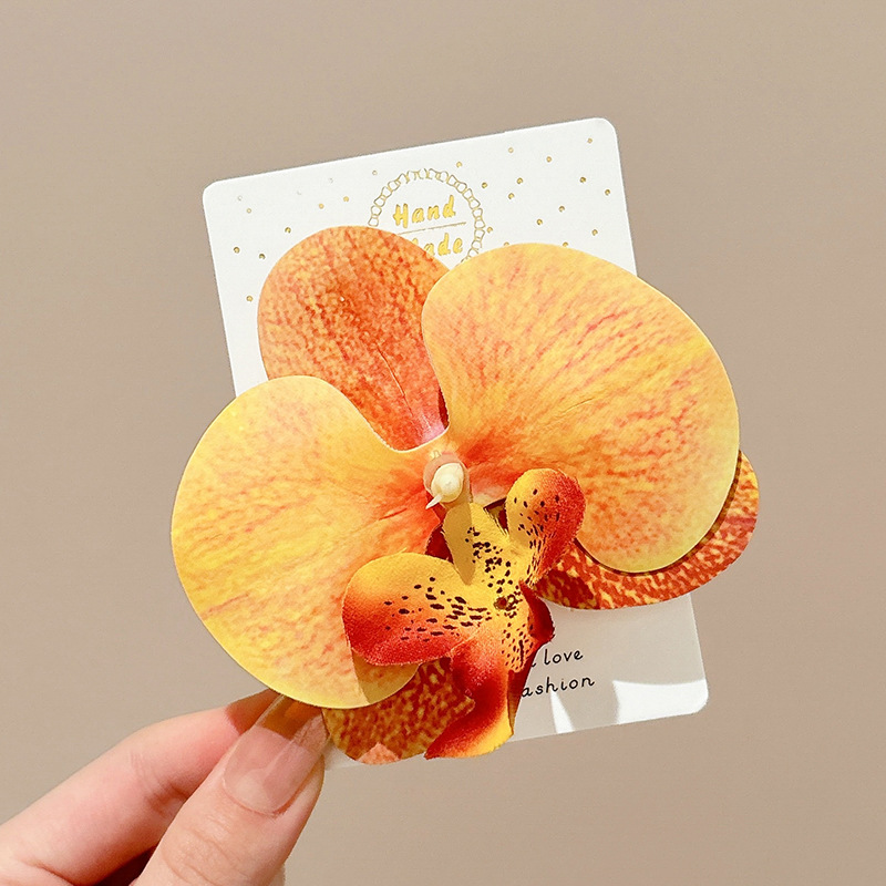 Pinza para el cabello de flor rosa para mujer 2025 nuevo clip de agarre para el cabello con placa posterior de la cabeza grande clip de tiburón de flor para la cabeza horquilla