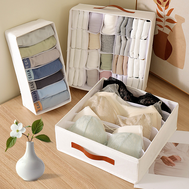 Tianshan Hemp Intimates Storage Box Bedroom Intimates Storage Drawer Multi-Functional Dormitory Home Wardrobe Socks Storage Box