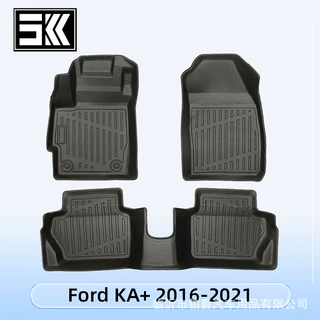 欧洲适用于Ford KA+2016-2021燃油3D全天候材质TPE脚垫后备箱垫