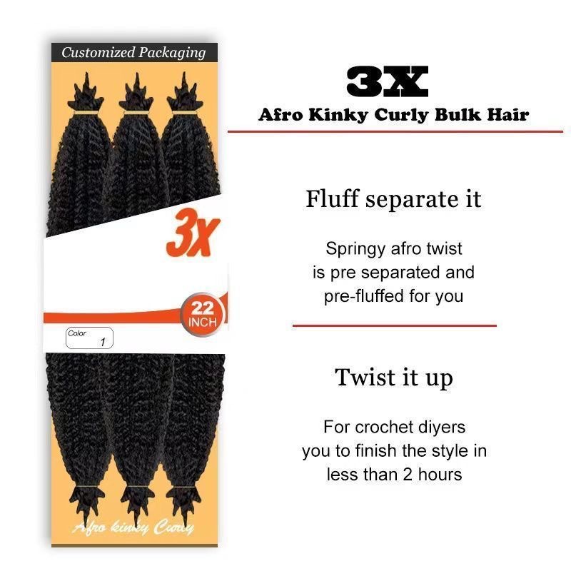 3X Twist Kinky Marley Crochet Braids Perruca de orugas image 2