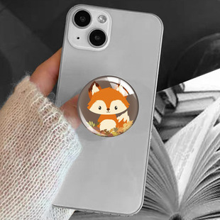 Cartoon Fox Series 40mm Time Gem Lazy Live Retractable Transparent Adhesive Mobile Phone Airbag Bracket