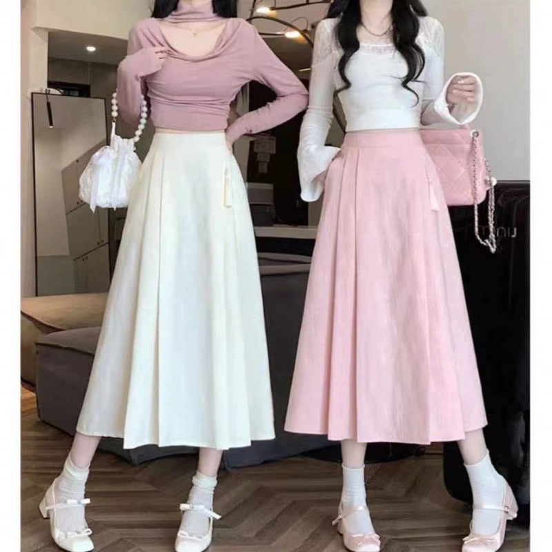 IT2 китайская юбка с конским лапшой 2024 весной новый национальный стиль пригородных улучшенных юбки средней длины